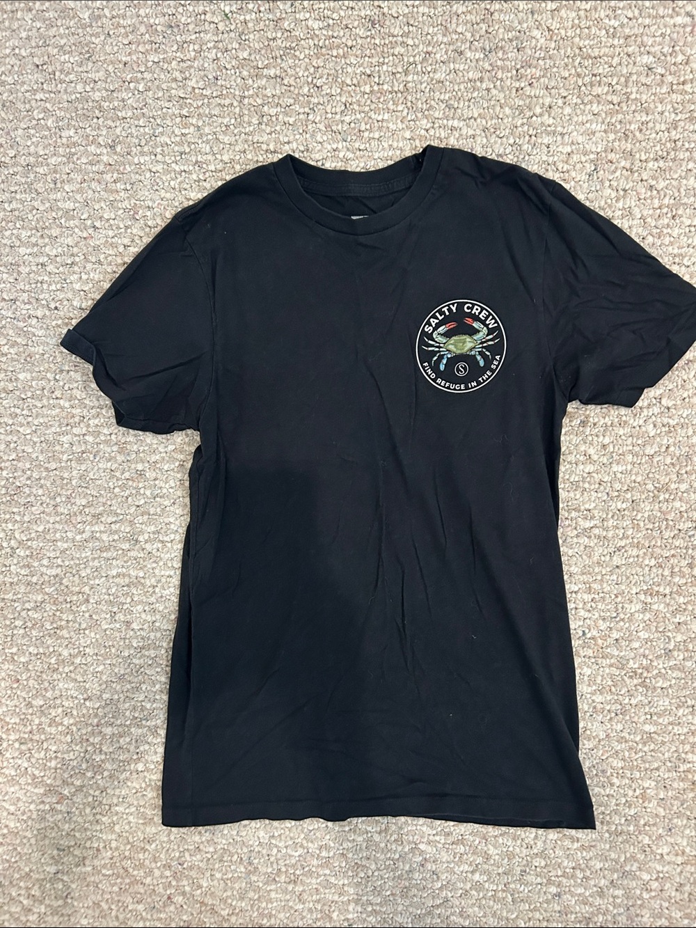 Men’s Salty Crew Black Short Sleeve Tee with Circular Fish Logo
